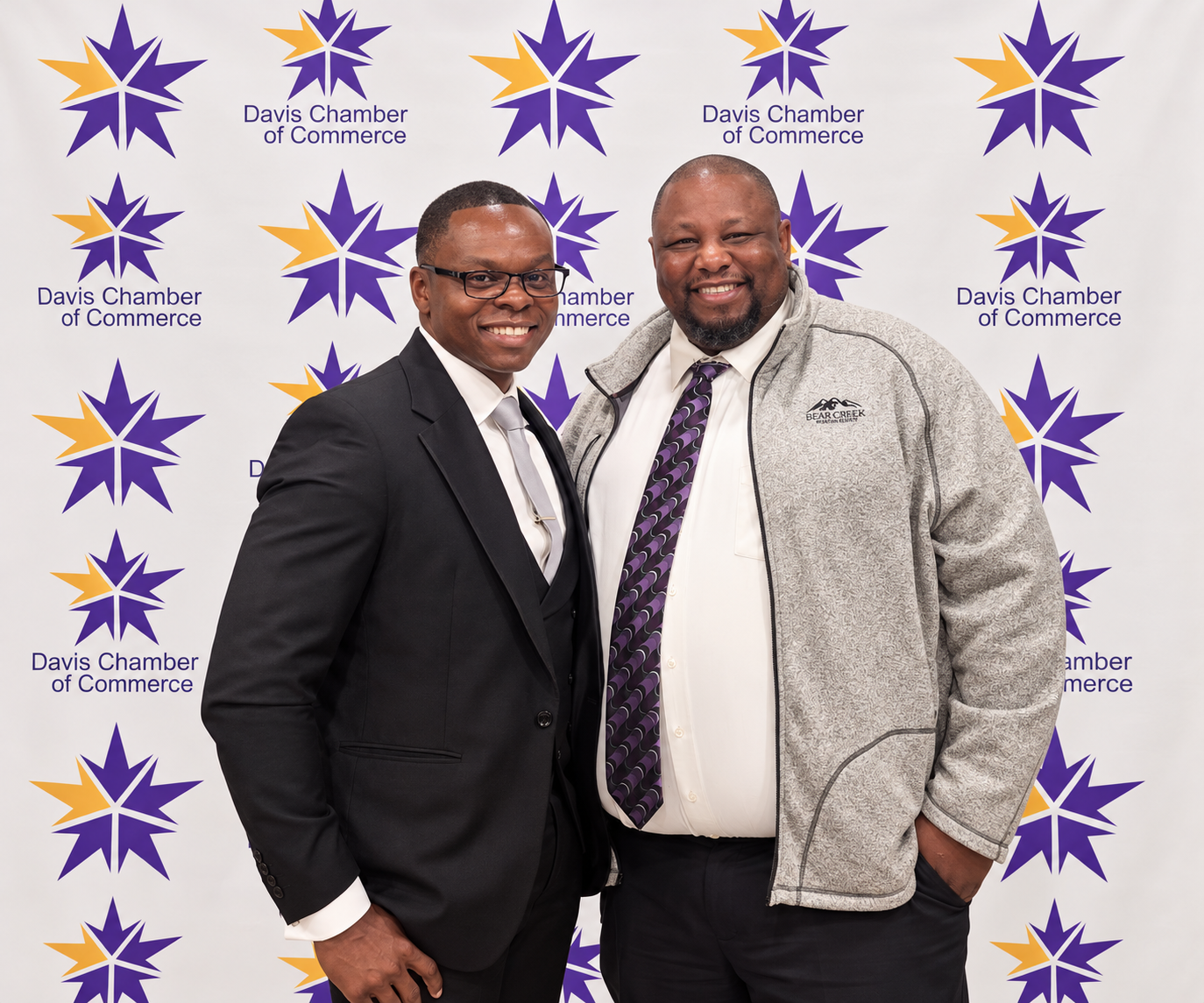 Lamont Hampton with a friend at a Davis Chamber of Commerce community event